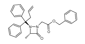 2-[((benzyloxy)carbonyl)methyl]-1-(1,1-diphenylbut-3-en-1-yl)-4-methyl-1,2-diazetidin-3-one Structure