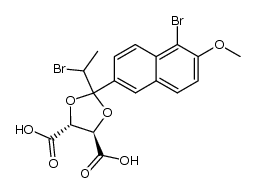 (4R,5R)-2-(5-bromo-6-methoxynaphthalen-2-yl)-2-(1-bromoethyl)-1,3-dioxolane-4,5-dicarboxylic acid结构式