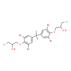 3,3'-[1-Methylethylidenebis(2,6-dibromo-4,1-phenyleneoxy)]bis(1-chloro-2-propanol)结构式