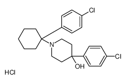 4-(4-chlorophenyl)-1-[1-(4-chlorophenyl)cyclohexyl]piperidin-4-ol,hydrochloride Structure