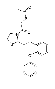 [2-[2-[3-(2-acetylsulfanylacetyl)-1,3-thiazolidin-2-yl]ethyl]phenyl] 2-acetylsulfanylacetate结构式