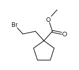 1-(2-bromoethyl) cyclopentanecarboxylic acid methyl ester Structure