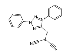 dicyano((2,4-diphenyl-2H-tetrazol-4-ium-5-yl)thio)methanide Structure