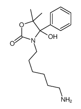 3-(6-aminohexyl)-4-hydroxy-5,5-dimethyl-4-phenyl-1,3-oxazolidin-2-one结构式