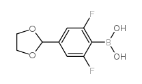 4-(1,3-二氧杂烷-2-基)-2,6-二氟苯硼酸结构式
