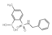 (2-(N-苄基氨磺酰基)-5-甲基苯基)硼酸结构式