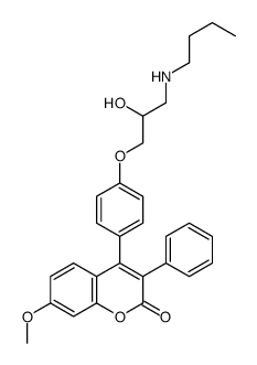 4-[4-[3-(butylamino)-2-hydroxypropoxy]phenyl]-7-methoxy-3-phenylchromen-2-one结构式