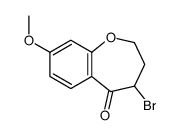 4-bromo-8-methoxy-3,4-dihydro-2H-1-benzoxepin-5-one结构式