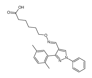 6-[(Z)-[3-(2,5-dimethylphenyl)-1-phenylpyrazol-4-yl]methylideneamino]oxyhexanoic acid Structure