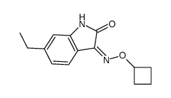 6-乙基-1H-吲哚-2,3-二酮-3-(O-环丁基肟)结构式