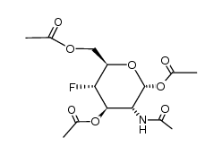 2-acetamido-1,3,6-tri-O-acetyl-2,4-dideoxy-4-fluoro-α-D-glucopyranose Structure