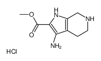 Methyl 3-amino-4,5,6,7-tetrahydro-1H-pyrrolo[2,3-c]pyridine-2-car boxylate hydrochloride (1:1) Structure