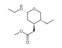 (-)-(4R,5R)-2-Ethoxy-5-ethyl-4-methoxycarbonylmethyl-3,4,5,6-tetrahydro-2H-pyran Structure