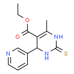 Pyrimidine-5-carboxylic acid, 1,2,3,4-tetrahydro-6-methyl-4-(3-pyridyl)-2-thioxo-, ethyl ester picture