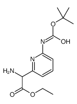 ethyl 2-amino-2-[6-[(2-methylpropan-2-yl)oxycarbonylamino]pyridin-2-yl]acetate Structure