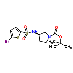 (R)-3-(5-Bromo-thiophene-2-sulfonylamino)-pyrrolidine-1-carboxylic acid tert-butyl ester结构式