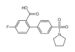 5-fluoro-2-(4-pyrrolidin-1-ylsulfonylphenyl)benzoic acid结构式