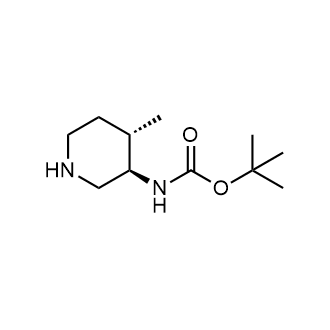 ((3R,4S)-4-甲基哌啶-3-基)氨基甲酸叔丁酯结构式