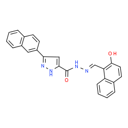 (E)-N-((2-hydroxynaphthalen-1-yl)methylene)-3-(naphthalen-2-yl)-1H-pyrazole-5-carbohydrazide structure