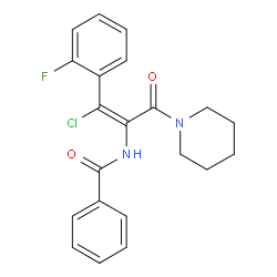 (Z)-N-(1-氯-1-(2-氟苯基)-3-氧代-3-(哌啶-1-基)丙-1-烯-2-基)苯甲酰胺结构式