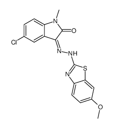 5-Chloro-3-[(6-methoxy-benzothiazol-2-yl)-hydrazono]-1-methyl-1,3-dihydro-indol-2-one Structure