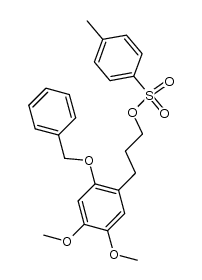 3-(2-(benzyloxy)-4,5-dimethoxyphenyl)propyl 4-methylbenzenesulfonate结构式