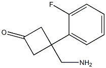 3-(Aminomethyl)-3-(2-fluorophenyl)cyclobutan-1-one结构式