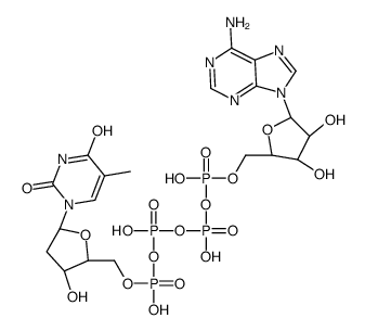 P(1)-(adenosine-5')-P(5)-(thymidine-5')-pentaphosphate结构式