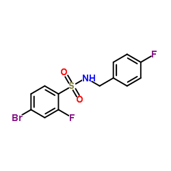 4-Bromo-2-fluoro-N-(4-fluorobenzyl)benzenesulfonamide结构式