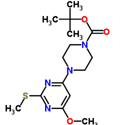 4-(6-Methoxy-2-Methylsulfanyl-pyrimidin-4-yl)-piperazine-1-carboxylic acid tert-butyl ester structure