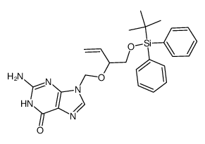 (+/-)9-((1'-tert-Butyldiphenylsilyloxybut-3'-en-2'-yloxy)methyl)guanine Structure