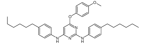 2-N,4-N-bis(4-hexylphenyl)-6-(4-methoxyphenoxy)pyrimidine-2,4-diamine Structure