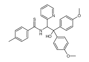 N-(2-hydroxy-2,2-bis(4-methoxyphenyl)-1-pyridin-2-ylethyl)-4-methylbenzenecarbothioamide结构式