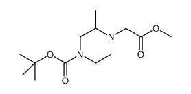 (R)-tert-butyl 4-(2-methoxy-2-oxoethyl)-3-methylpiperazine-1-carboxylate结构式