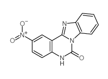 2-nitro-12H-benzimidazolo[1,2-c]quinazolin-6-one结构式