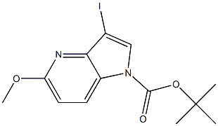 3-Iodo-5-methoxy-pyrrolo[3,2-b]pyridine-1-carboxylic acid tert-butyl ester Structure