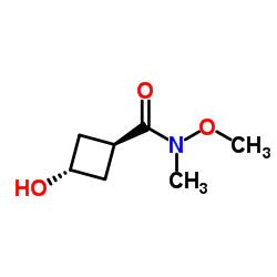 Cyclobutanecarboxamide, 3-hydroxy-N-methoxy-N-methyl-, trans- (9CI)结构式