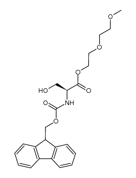(S)-2-(2-methoxyethoxy)ethyl 2-((((9H-fluoren-9-yl)methoxy)carbonyl)amino)-3-hydroxypropanoate结构式