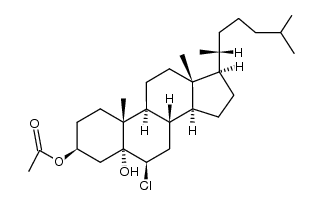 6β-chloro-5-hydroxy-5α-cholestan-3β-yl acetate Structure