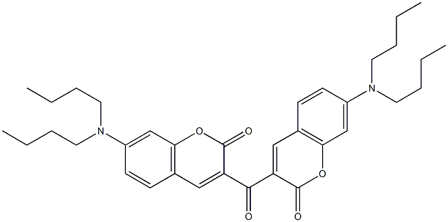 3,3'-羰基双(7-(二丁基氨基)-2H-苯并吡喃-2-酮)结构式