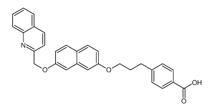 4-[3-[7-(quinolin-2-ylmethoxy)naphthalen-2-yl]oxypropyl]benzoic acid Structure