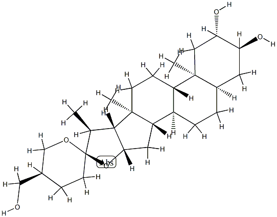 (25S)-5β-Spirostane-2β,3α,27-triol structure