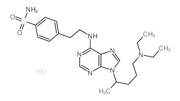4-[2-[[9-(5-diethylaminopentan-2-yl)purin-6-yl]amino]ethyl]benzenesulfonamide Structure