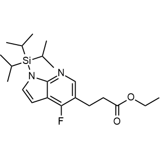3-{4-氟-1-[三(丙-2-基)甲硅烷基]-1H-吡咯并[2,3-b]吡啶-5-基}丙酸乙酯结构式