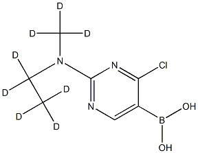 2-(Methylethylamino-d8)-4-chloropyrimidine-5-boronic acid结构式