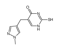 2-mercapto-5-((1-methyl-1H-pyrazol-4-yl)methyl)pyrimidin-4(1H)-one Structure