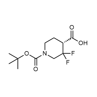(4R)-1-叔丁氧基羰基-3,3-二氟-哌啶-4-羧酸结构式