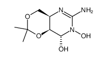 4H-1,3-Dioxino[5,4-d]pyrimidin-8-ol, 6-amino-4a,7,8,8a-tetrahydro-7-hydroxy-2,2-dimethyl-, (4aR,8R,8aS)- (9CI)结构式