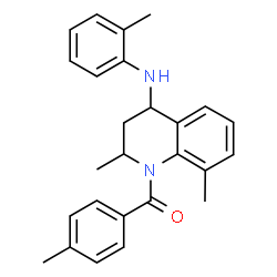 {2,8-dimethyl-4-[(2-methylphenyl)amino]-3,4-dihydroquinolin-1(2H)-yl}(4-methylphenyl)methanone结构式