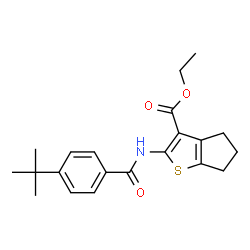 ethyl 2-[(4-tert-butylbenzoyl)amino]-5,6-dihydro-4H-cyclopenta[b]thiophene-3-carboxylate structure